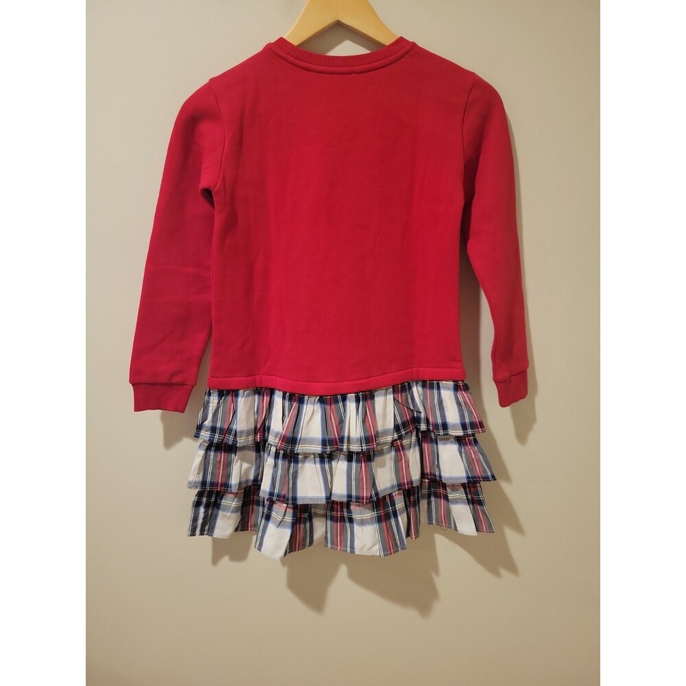 NWT Vineyard Vines Girls Tiered Plaid Dress Red Long Sleeve Preppy Coastal 7- 8 - Picture 7 of 10
